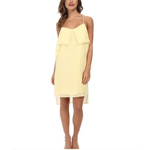 BCBGeneration Pale Lemon Cocktail Dress Size Large - Picture 6 of 7